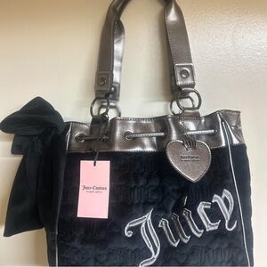 Juicy Couture Black and Silver Tote Bag